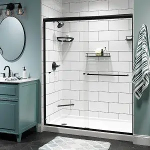 othello cobblestone laser-etched walls & white shower base model