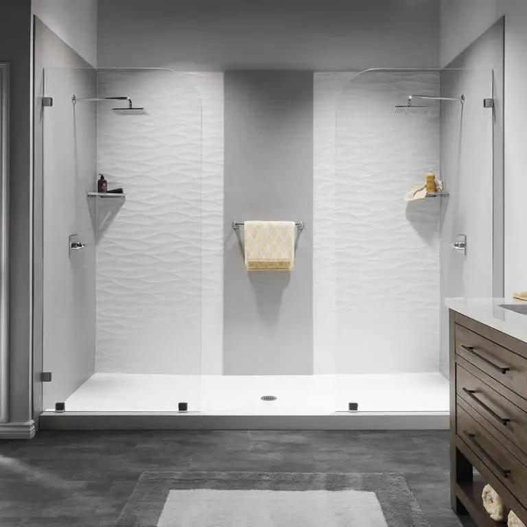 taffeta smooth scalloped walls & white shower base model